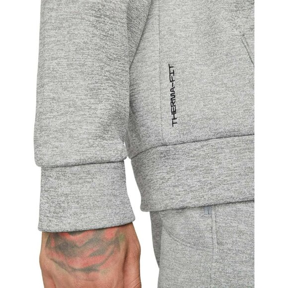 Nike Men's Therma Fit Hoodie Fitness Full Zip Heather Grey Size L DQ4830-063 - Picture 6 of 7